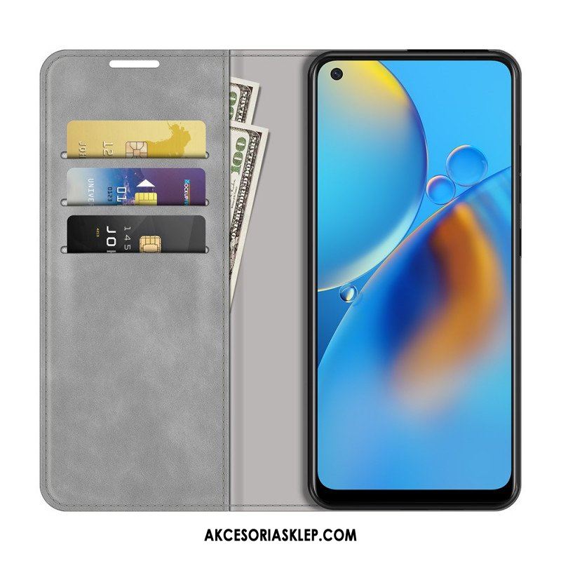 Etui Na Telefon do Oppo A74 4G Etui Folio Dotyk Skóry