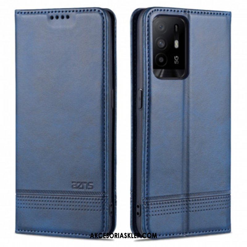 Etui Na Telefon do Oppo A94 5G Etui Folio Stylizacja Skóry Azns