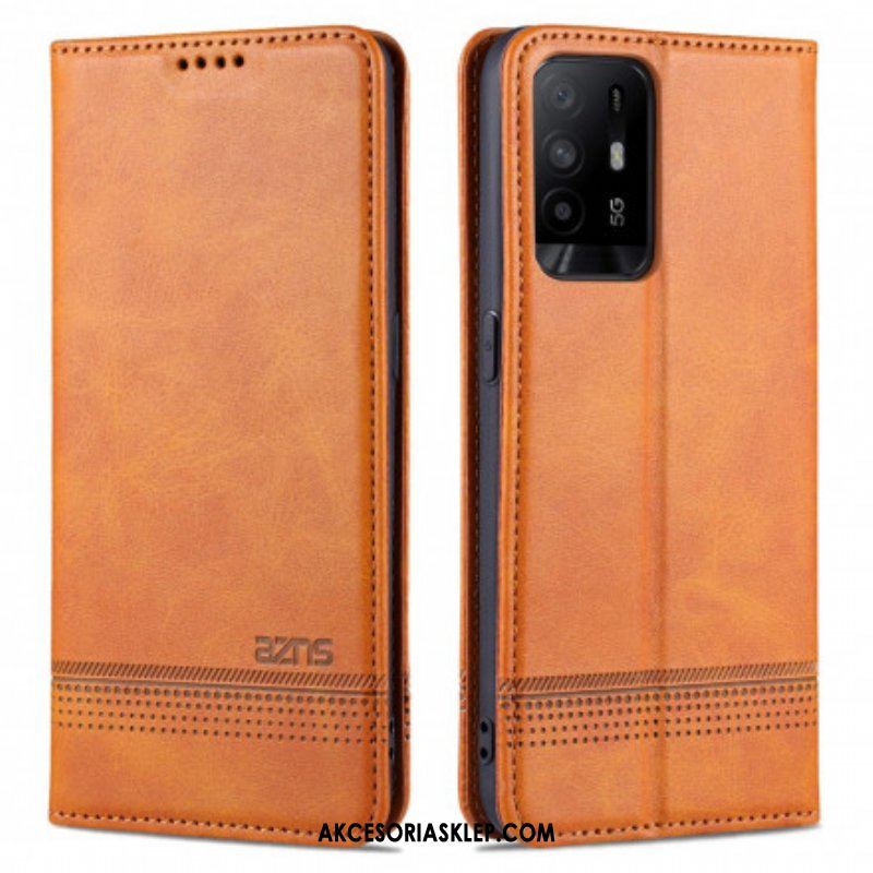 Etui Na Telefon do Oppo A94 5G Etui Folio Stylizacja Skóry Azns