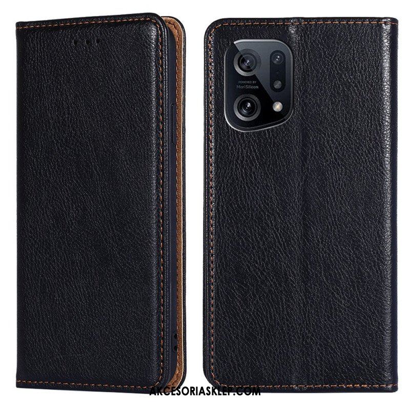 Etui Na Telefon do Oppo Find X5 Etui Folio Jednolity Kolor