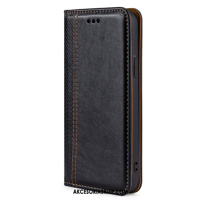 Etui Na Telefon do Oppo Find X5 Lite Etui Folio Przeszycia Ze Skóry Liczi