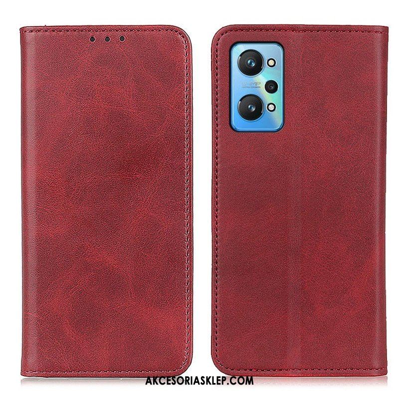 Etui Na Telefon do Realme GT Neo 3T / Neo 2 Etui Folio Elegancka Dwoina Skórzana