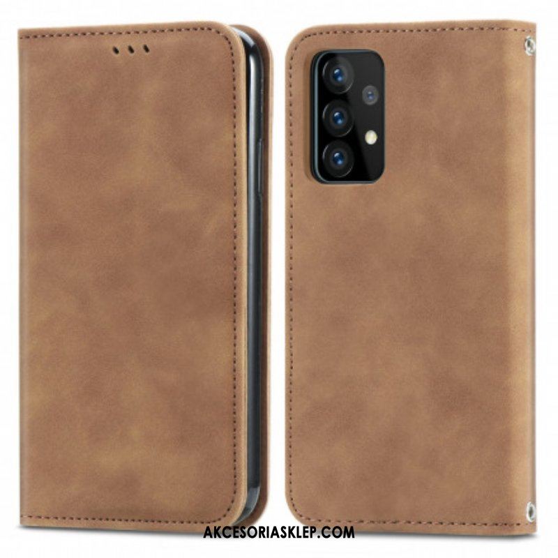 Etui Na Telefon do Samsung Galaxy A52 4G / A52 5G / A52s 5G Etui Folio Elegancki Efekt Skóry