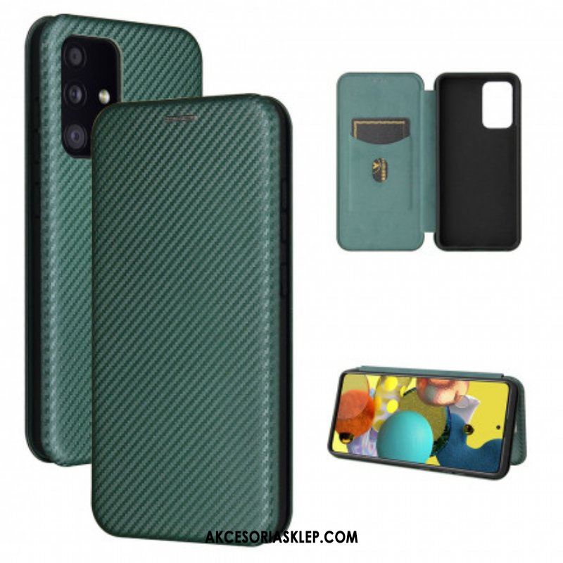 Etui Na Telefon do Samsung Galaxy A52 4G / A52 5G / A52s 5G Etui Folio Włókno Węglowe