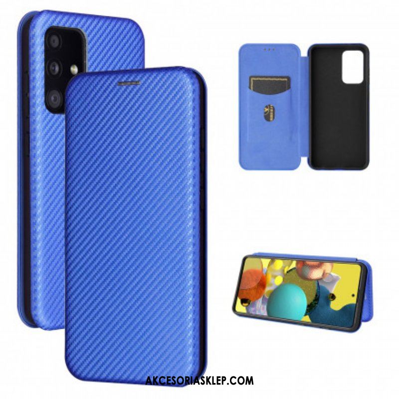 Etui Na Telefon do Samsung Galaxy A52 4G / A52 5G / A52s 5G Etui Folio Włókno Węglowe