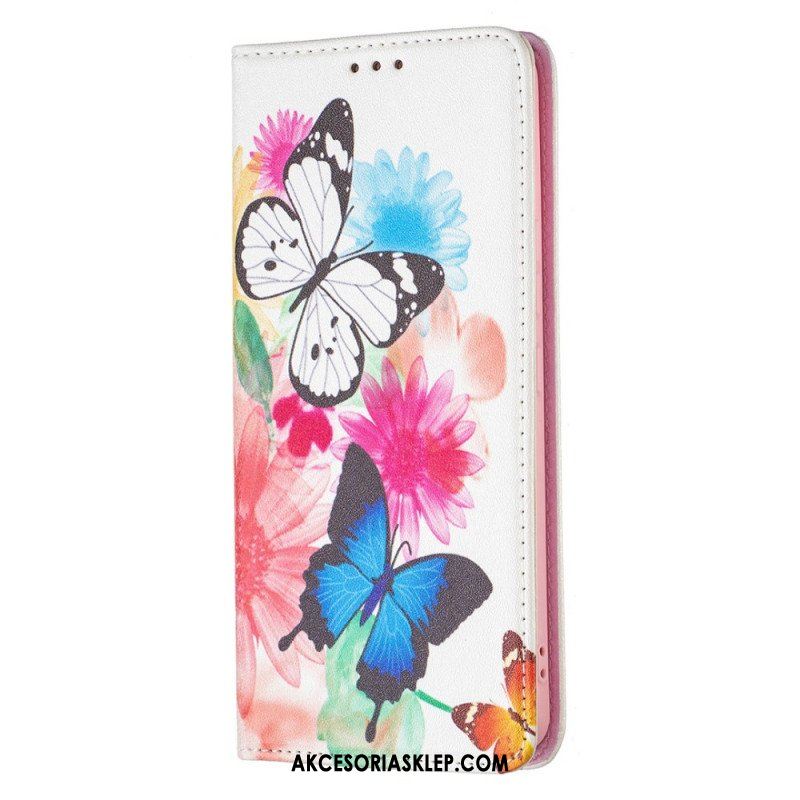 Etui Na Telefon do Samsung Galaxy A53 5G Etui Folio Kolorowe Motyle