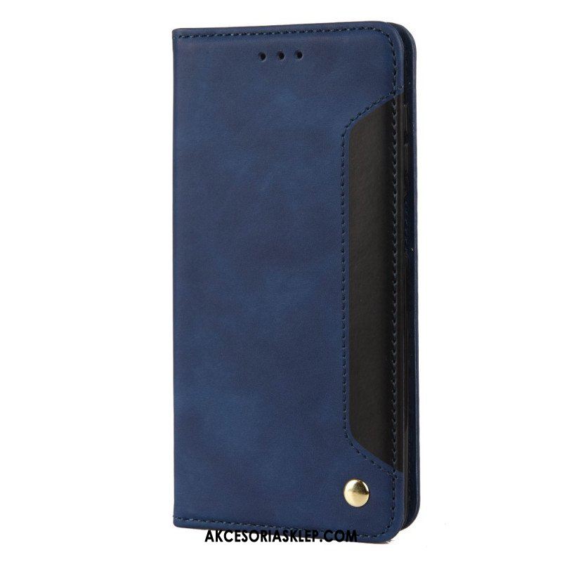 Etui Na Telefon do Samsung Galaxy M12 / A12 Etui Folio Dwukolorowy Biznesowy Efekt Skóry