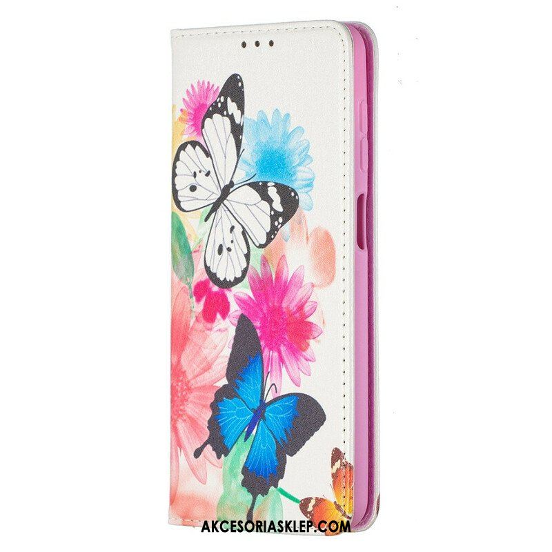 Etui Na Telefon do Samsung Galaxy M12 / A12 Etui Folio Kolorowe Motyle