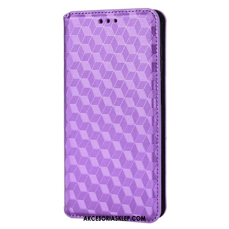 Etui Na Telefon do Samsung Galaxy M23 5G Etui Folio Skórzany Efekt Sześcianu 3d