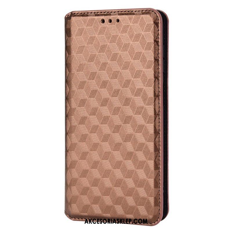 Etui Na Telefon do Samsung Galaxy M23 5G Etui Folio Skórzany Efekt Sześcianu 3d