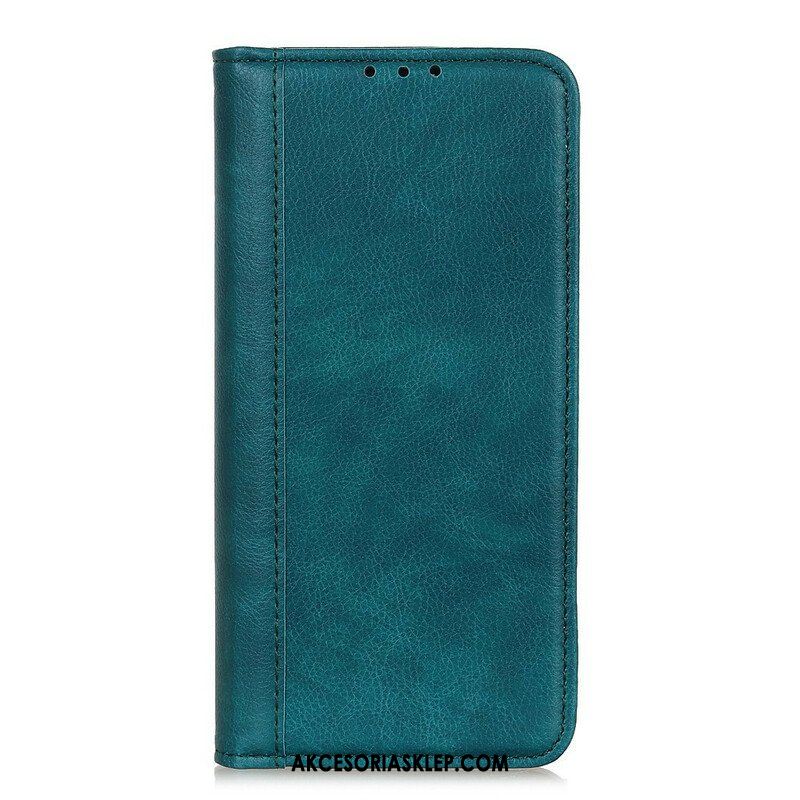 Etui Na Telefon do Samsung Galaxy S21 FE Etui Folio Elegancka Dwoina Skóry Liczi