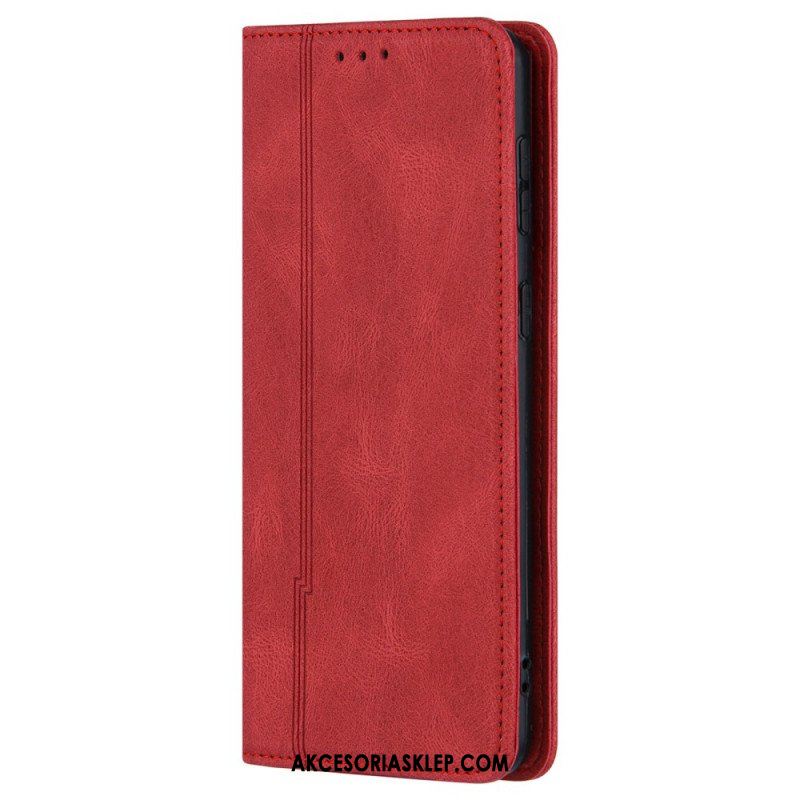 Etui Na Telefon do Samsung Galaxy S22 5G Etui Folio Stylowa Skórzana Linia