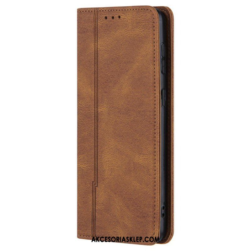 Etui Na Telefon do Samsung Galaxy S22 5G Etui Folio Stylowa Skórzana Linia