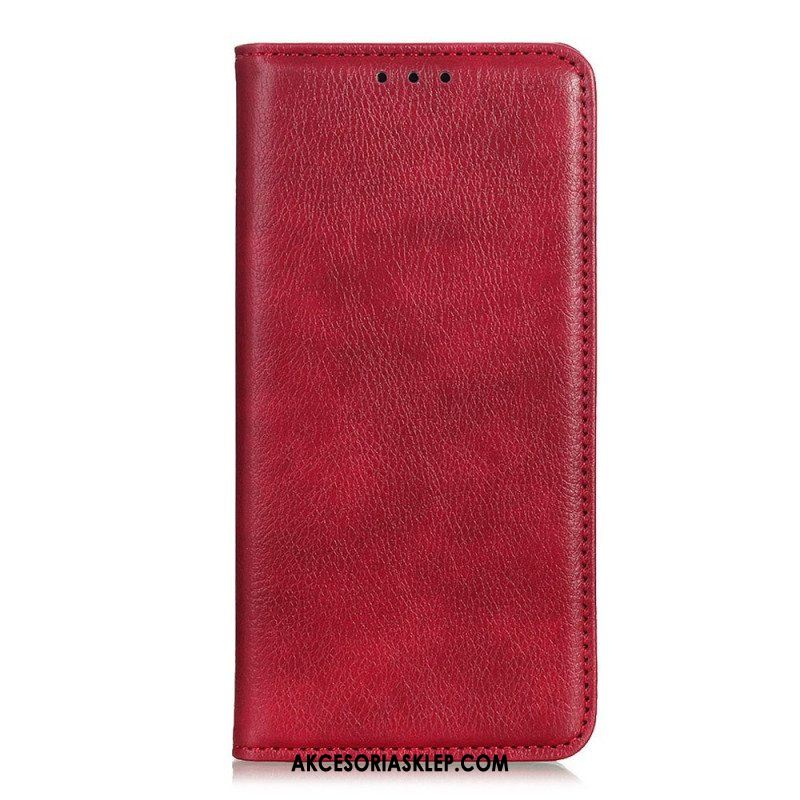 Etui Na Telefon do Samsung Galaxy S23 5G Etui Folio Skóra Dwoinowa Liczi