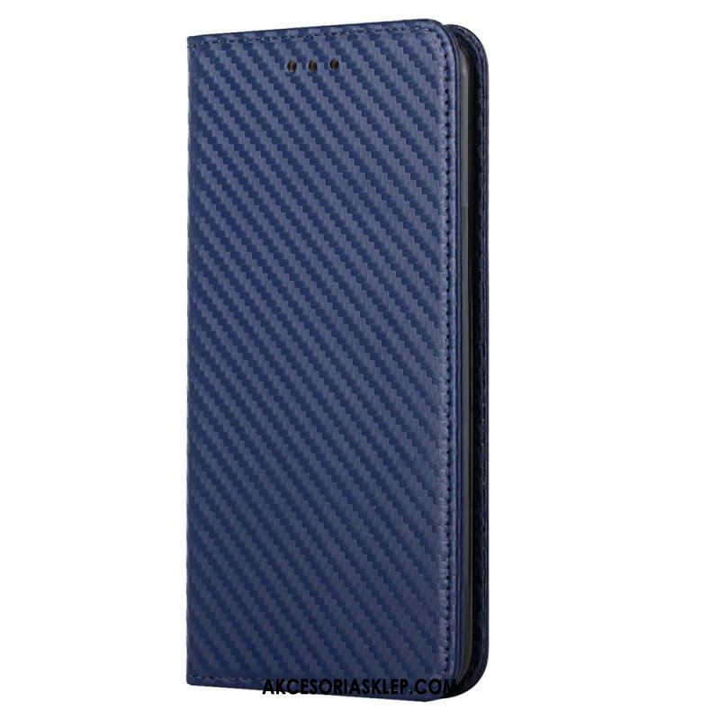 Etui Na Telefon do Samsung Galaxy S23 5G z Łańcuch Etui Folio Pasek W Stylu Włókna Węglowego