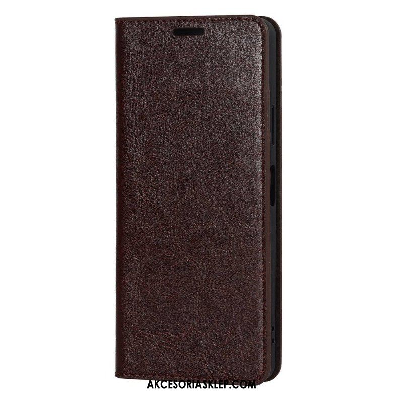 Etui Na Telefon do Sony Xperia 10 IV Etui Folio Prawdziwa Skóra