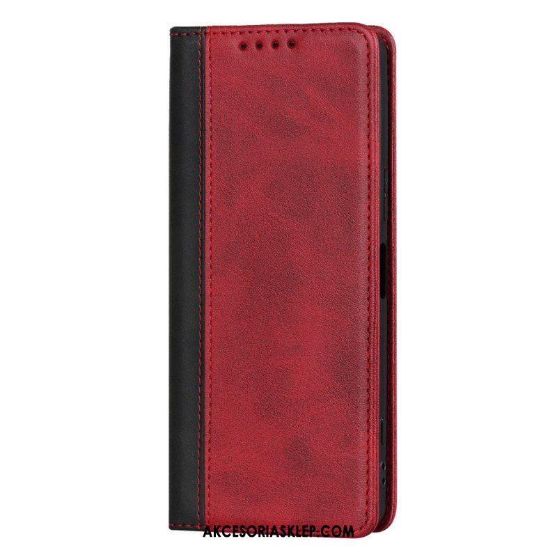 Etui Na Telefon do Sony Xperia 5 IV Etui Folio Dwukolorowy Efekt Skóry
