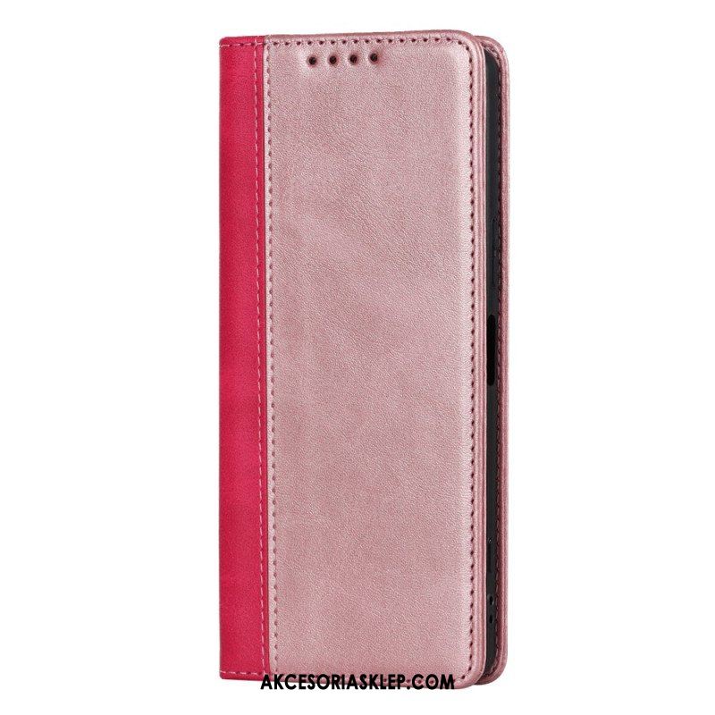 Etui Na Telefon do Sony Xperia 5 IV Etui Folio Dwukolorowy Efekt Skóry