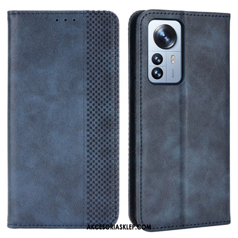 Etui Na Telefon do Xiaomi 12 Pro Etui Folio Stylizowany Efekt Skóry W Stylu Vintage