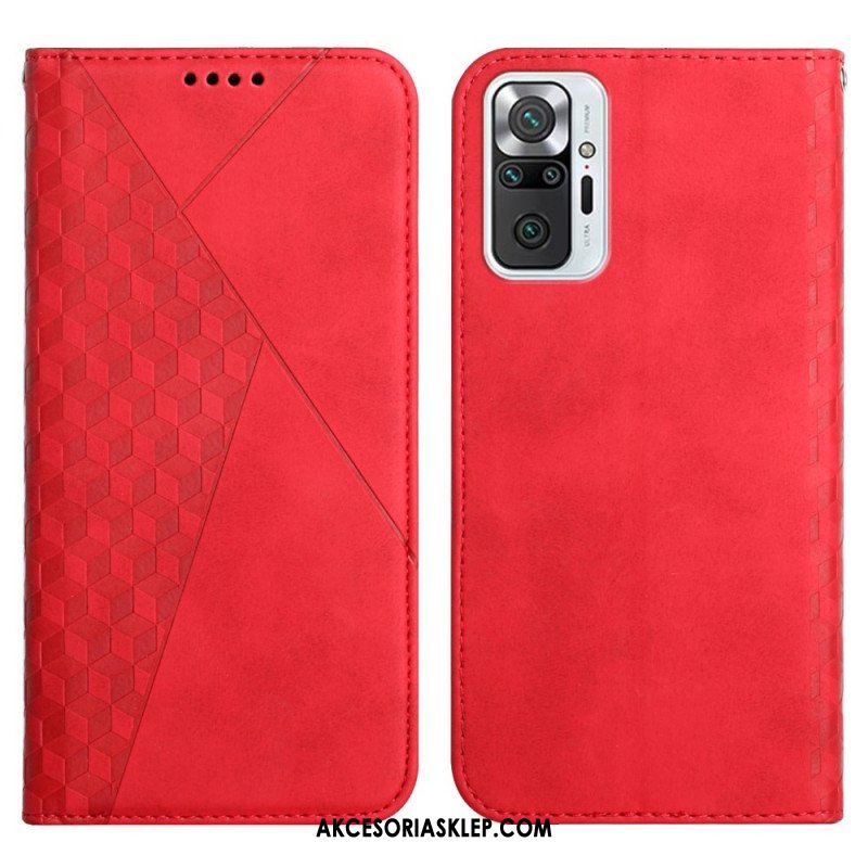 Etui Na Telefon do Xiaomi Redmi Note 10 Pro Etui Folio Efekt Geo Skóry