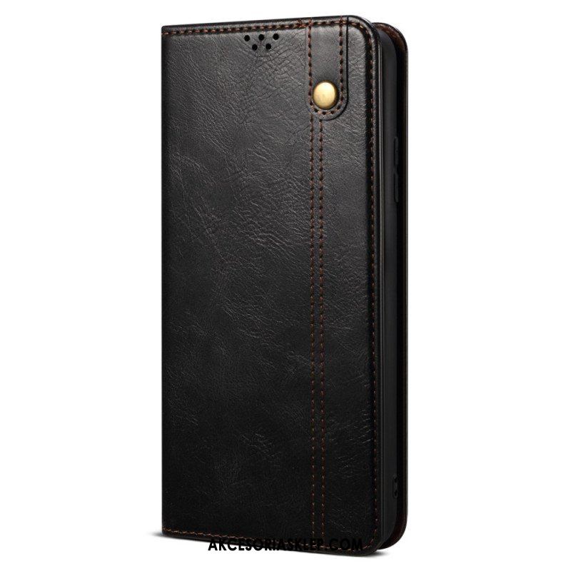 Etui Na Telefon do Xiaomi Redmi Note 12 5G Etui Folio Woskowana Sztuczna Skóra