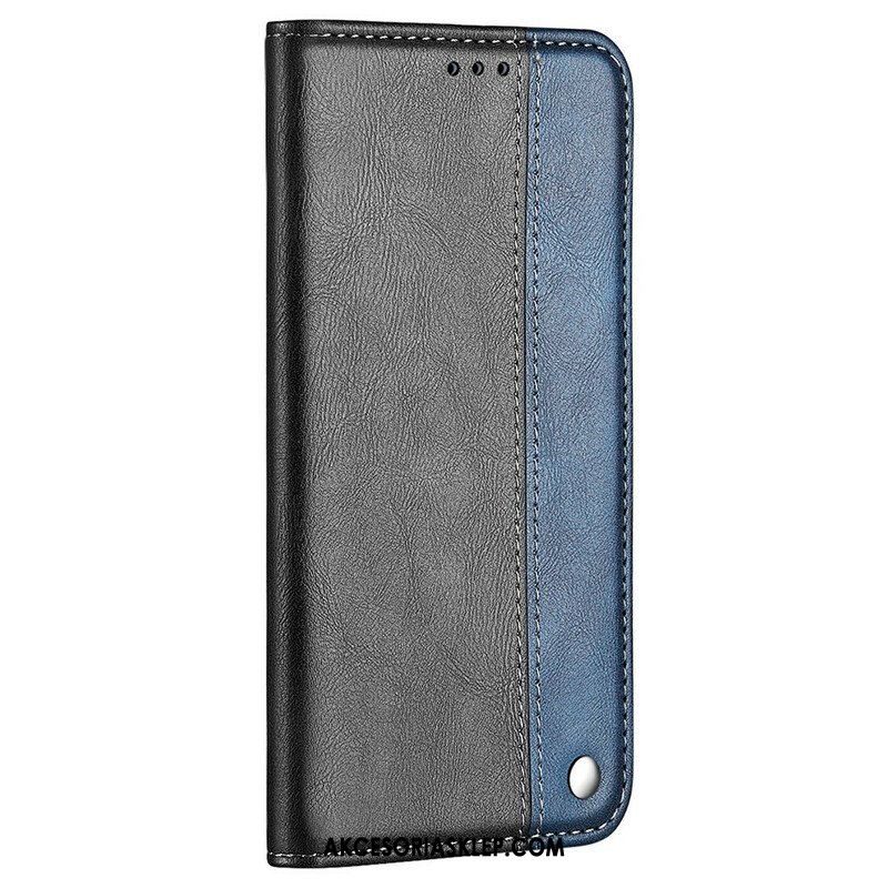 Etui Na Telefon do iPhone 13 Mini Etui Folio Dwukolorowy Efekt Skóry