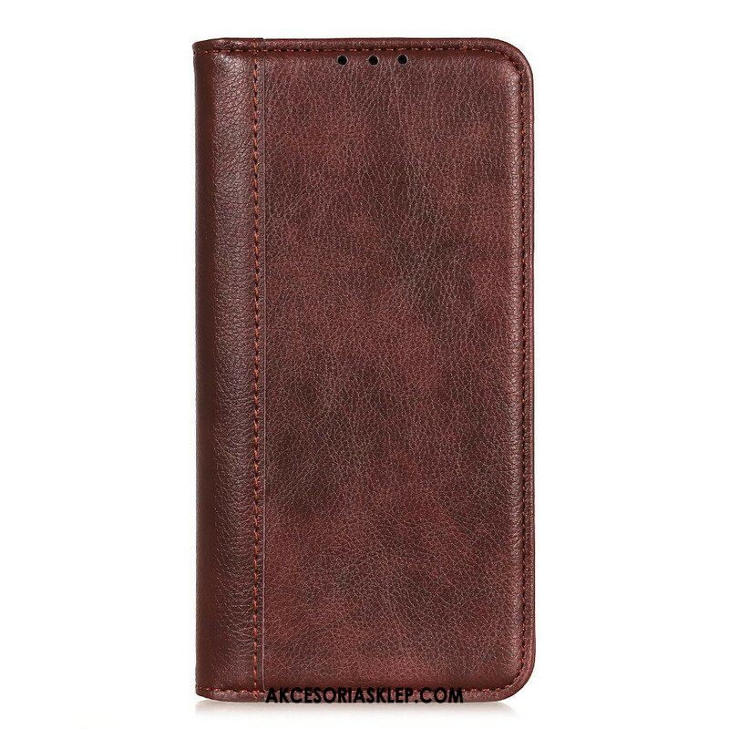 Etui Na Telefon do iPhone 13 Mini Etui Folio Elegancka Dwoina Skóry Liczi