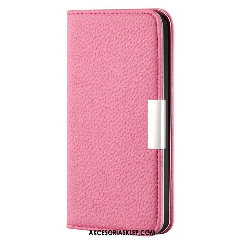 Etui Na Telefon do iPhone 13 Mini Etui Folio Liczi Ze Sztucznej Skóry Ultra Szykowny