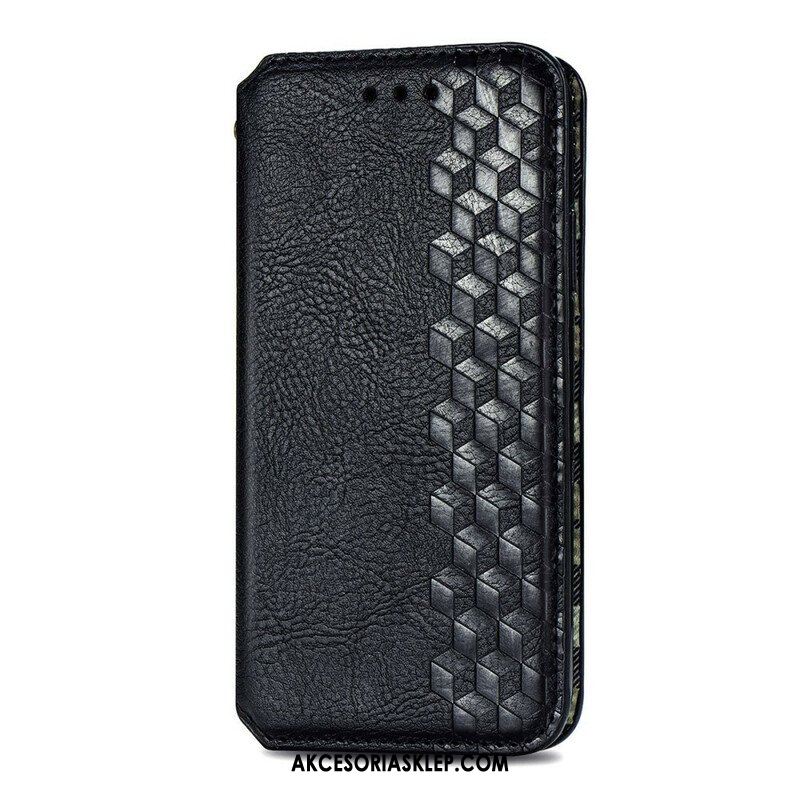 Etui Na Telefon do iPhone 13 Mini Etui Folio Skórzany Efekt Diamentowej Tekstury