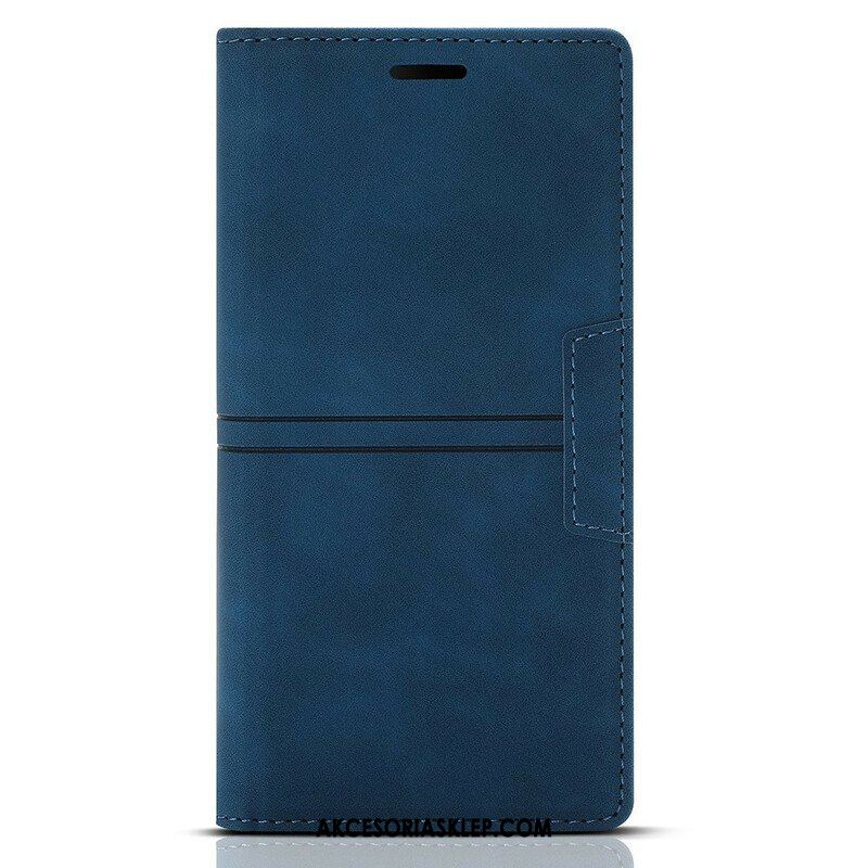 Etui Na Telefon do iPhone 13 Pro Max Etui Folio Stylowe Skórzane Przeszycia Magnetyczne Zapięcie