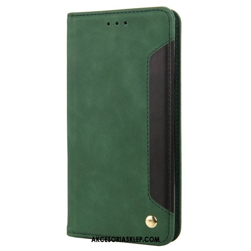 Etui Na Telefon do iPhone 14 Etui Folio Dwukolorowy Z Nitem