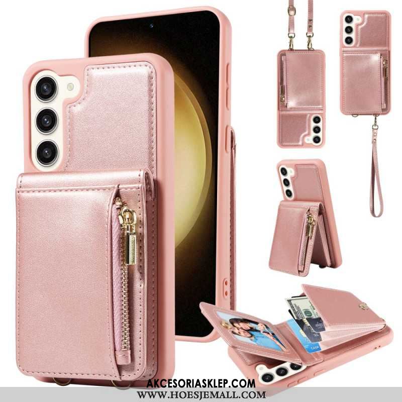 Etui Samsung Galaxy S24 Plus 5g Etui Na Karty Ze Smyczą Blokującą Rfid I Paskiem Na Ramię