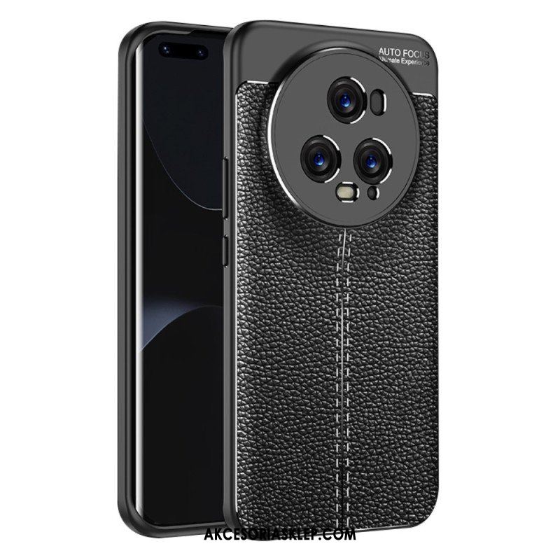 Etui do Honor Magic 5 Pro Efekt Skóry Liczi Z Podwójną Linią