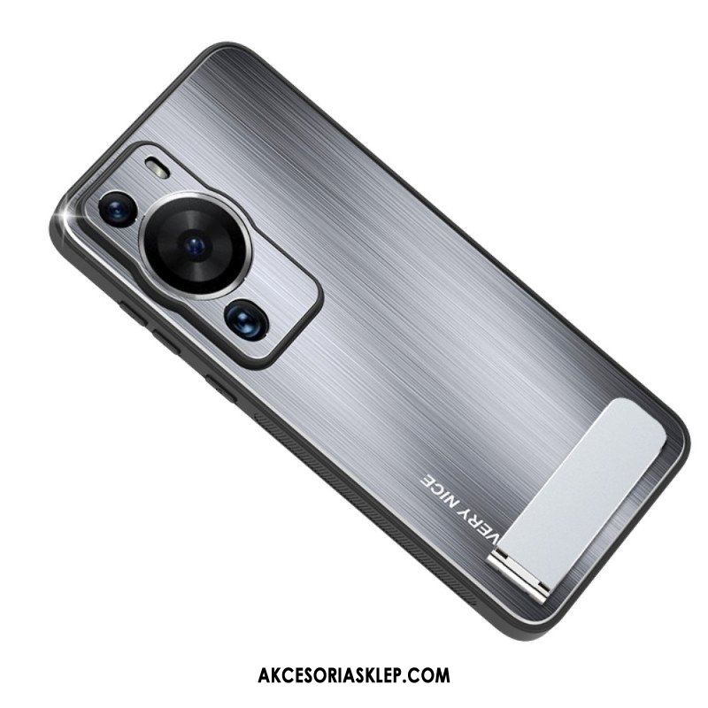 Etui do Huawei P60 Pro Szczotkowane Aluminium Ze Wspornikiem