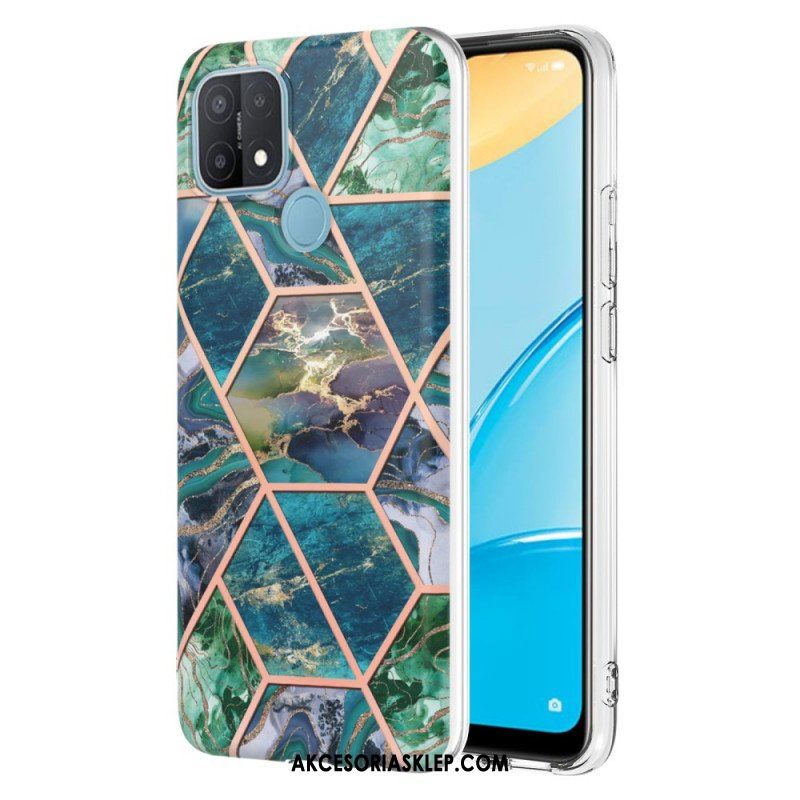 Etui do Oppo A15 Błyszczący Geometryczny Marmur