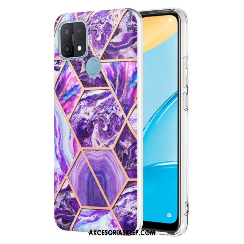 Etui do Oppo A15 Błyszczący Geometryczny Marmur