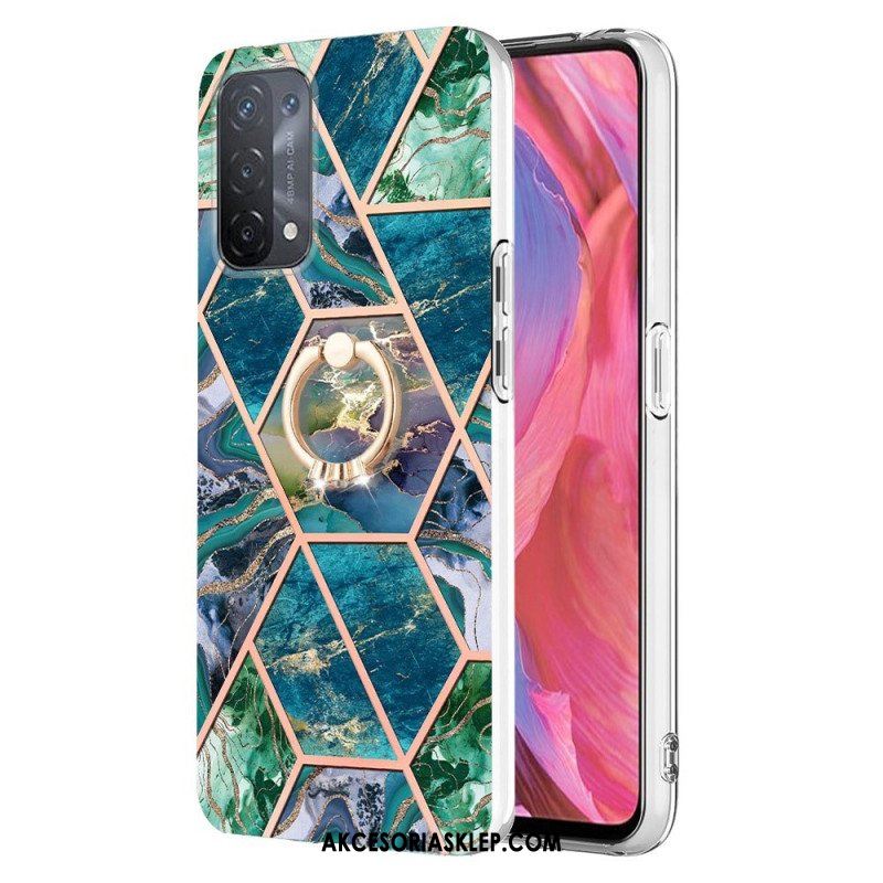 Etui do Oppo A54 5G / A74 5G Marmur Ze Wspornikiem Pierścienia