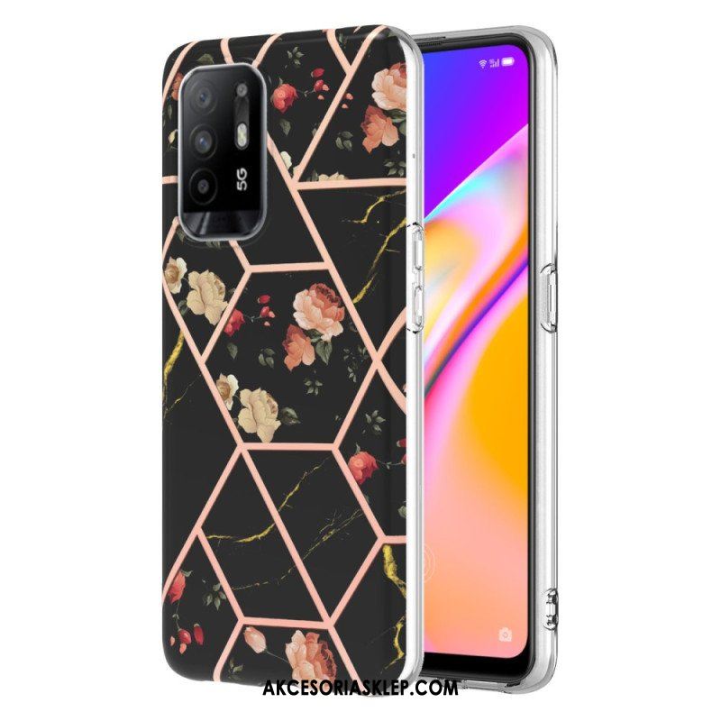 Etui do Oppo A94 5G Kolorowy Geometryczny Marmur