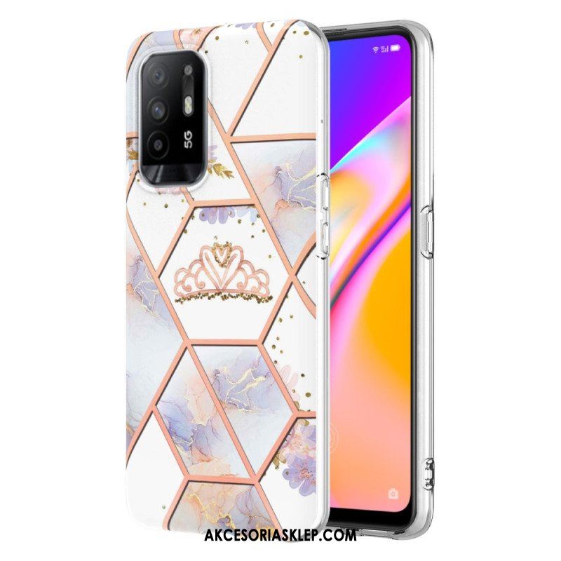 Etui do Oppo A94 5G Kolorowy Geometryczny Marmur