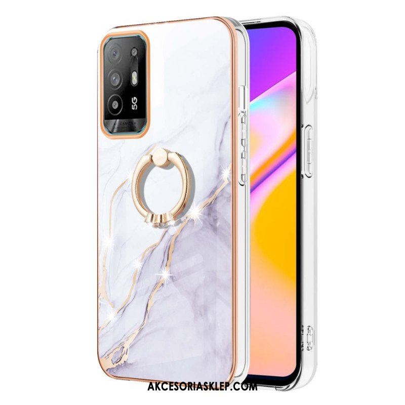 Etui do Oppo A94 5G Marmur Z Pierścieniem