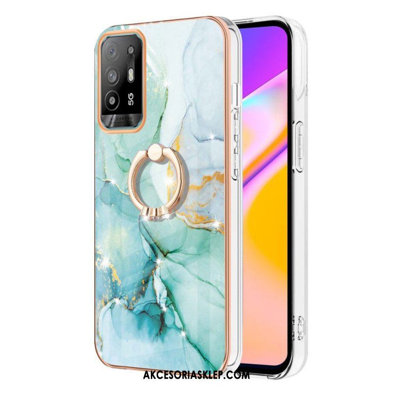 Etui do Oppo A94 5G Marmur Z Pierścieniem