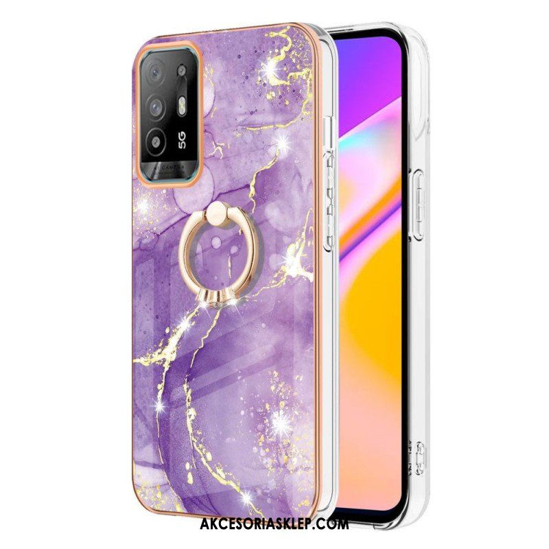 Etui do Oppo A94 5G Marmur Z Pierścieniem