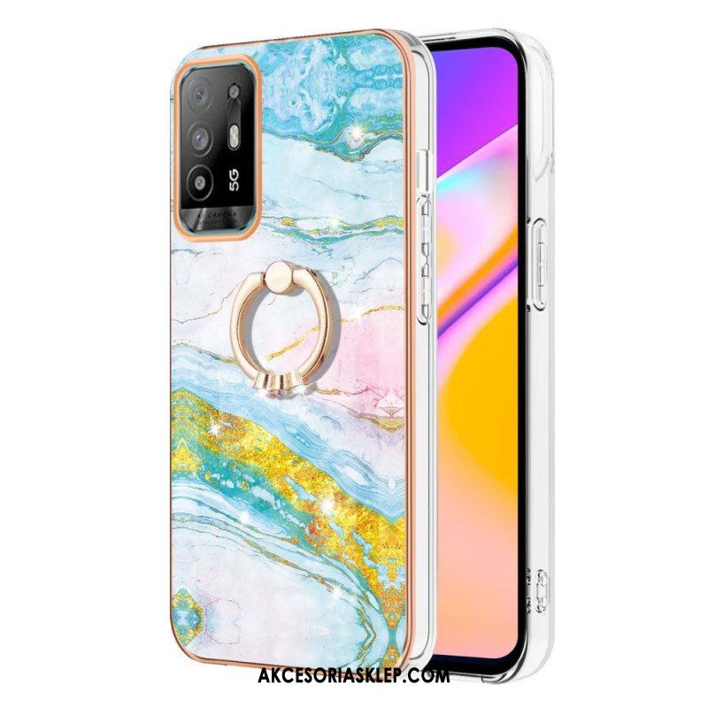 Etui do Oppo A94 5G Marmur Z Pierścieniem