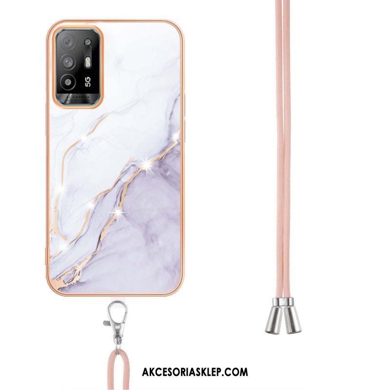 Etui do Oppo A94 5G Marmur Ze Sznurkiem