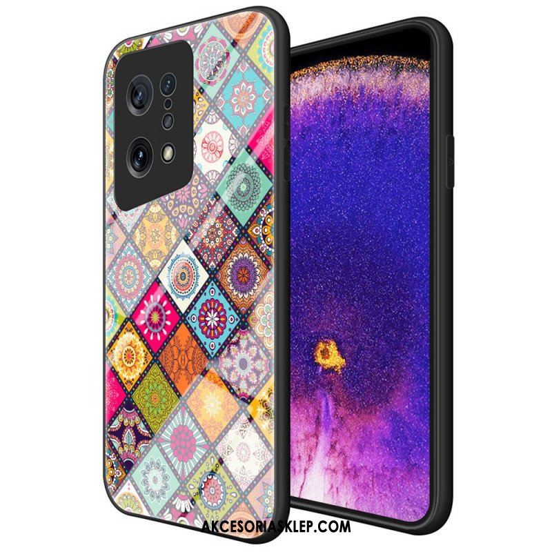 Etui do Oppo Find X5 Patchworkowy Uchwyt Magnetyczny