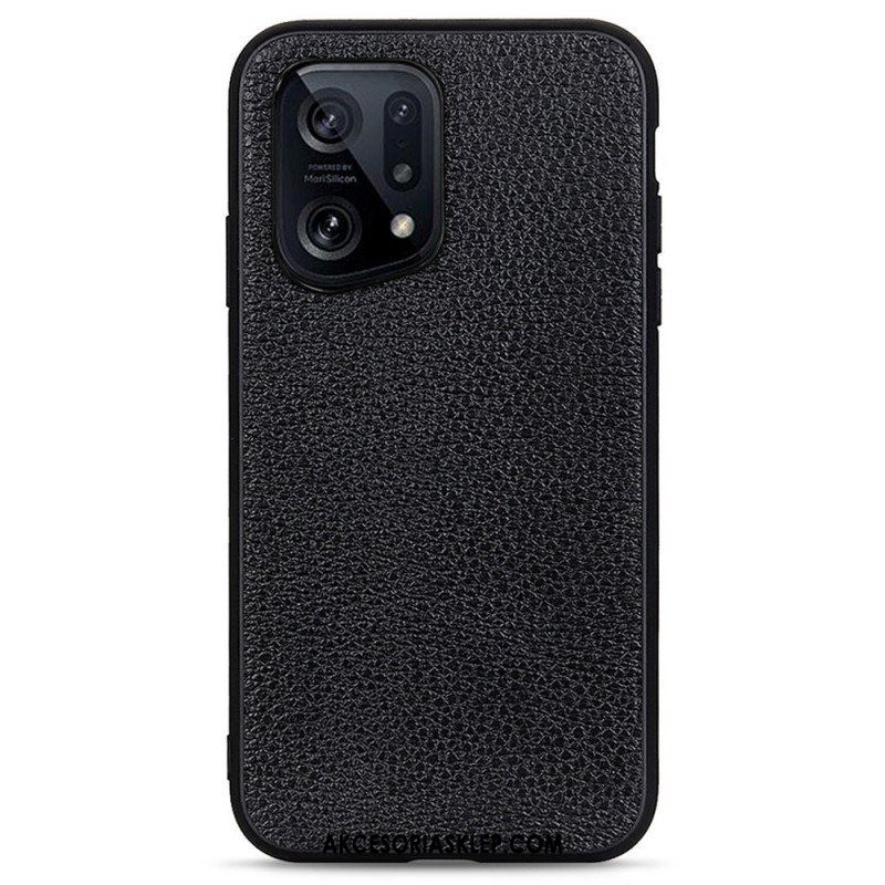 Etui do Oppo Find X5 Prawdziwa Skóra Litchi