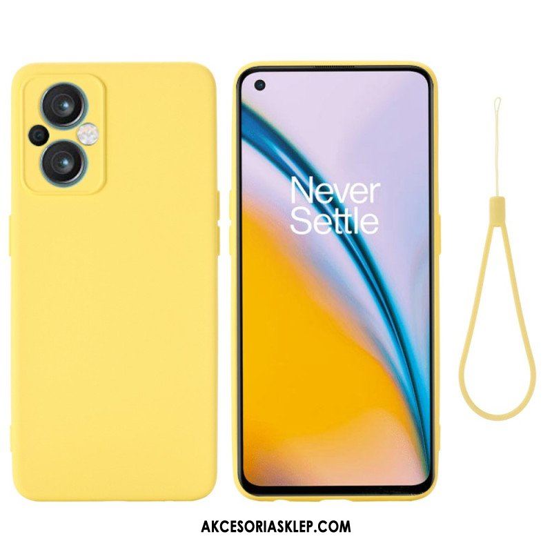 Etui do Oppo Reno 8 Lite z Łańcuch Płynny Silikon W Paski