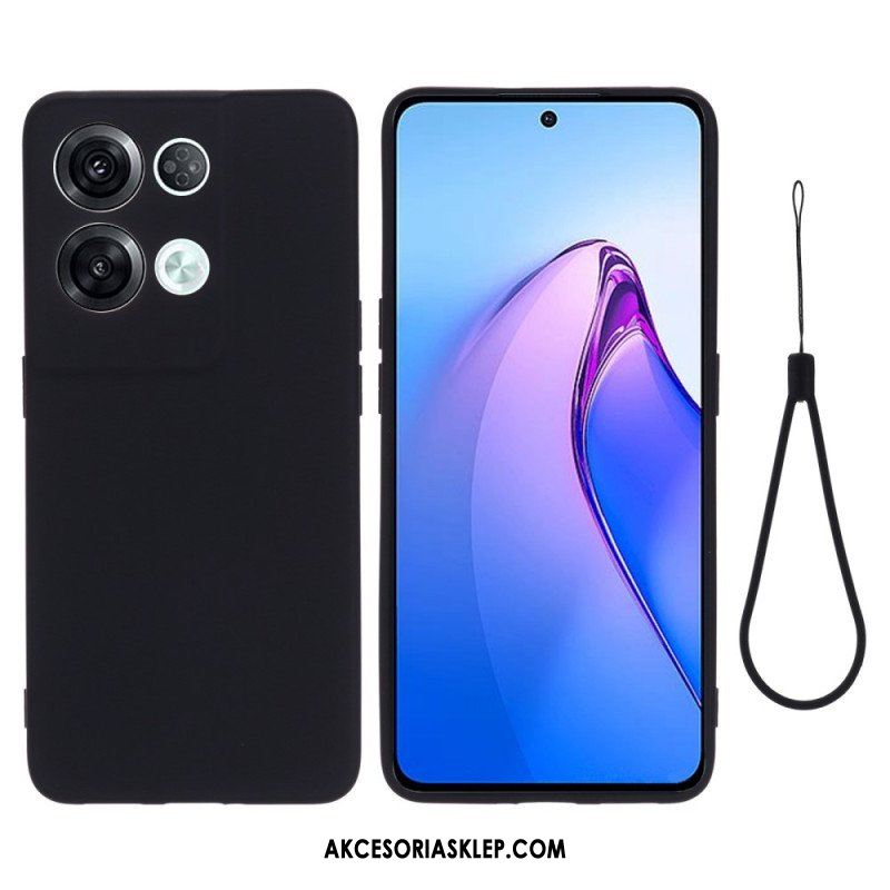 Etui do Oppo Reno 8 Pro z Łańcuch Płynny Silikon W Paski