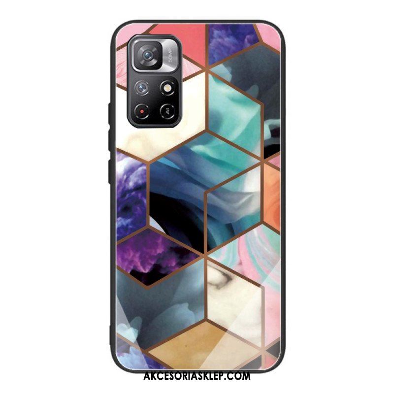 Etui do Poco M4 Pro 5G Hartowana Geometria Marmuru