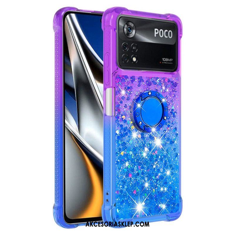 Etui do Poco X4 Pro 5G Brokatowy Pierścień-wspornik